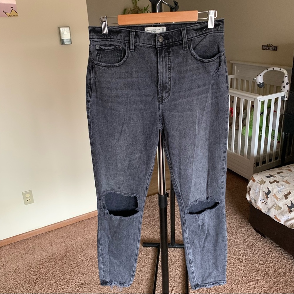 Abercrombie & Fitch The Skinny High Rise Jeans Black 10 30 Long
